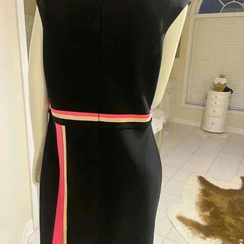 ST.John Cavier multi gorgeous dress,new with a tag black, pink & cream stripes - Picture 14 of 16